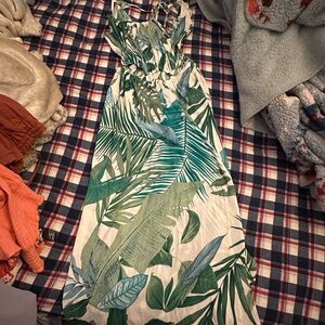 Leaf print dress